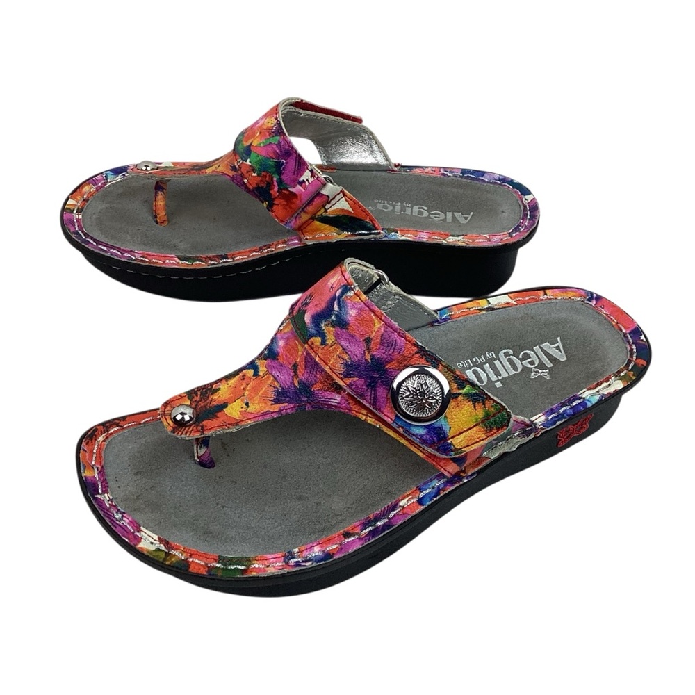 Alegria Carina IRIS Floral Multi-Color CAR-135 Comfort Thong Platform Sandals